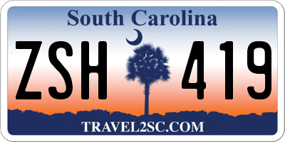 SC license plate ZSH419