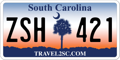 SC license plate ZSH421