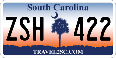 SC license plate ZSH422