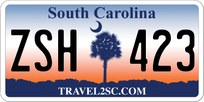 SC license plate ZSH423