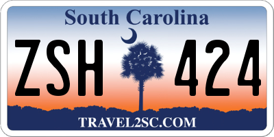 SC license plate ZSH424
