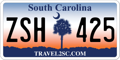 SC license plate ZSH425