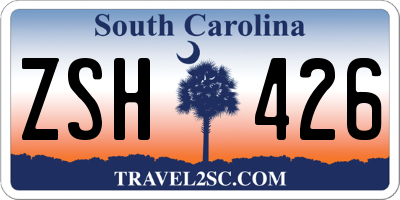 SC license plate ZSH426