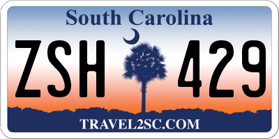 SC license plate ZSH429