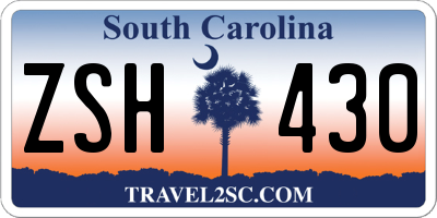 SC license plate ZSH430