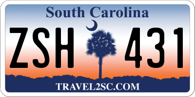 SC license plate ZSH431