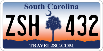 SC license plate ZSH432
