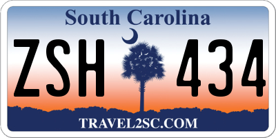 SC license plate ZSH434