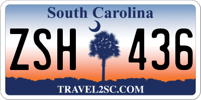 SC license plate ZSH436