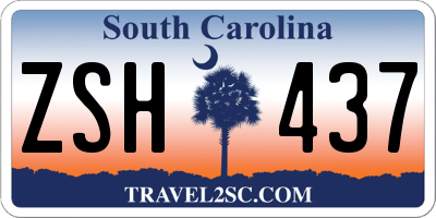 SC license plate ZSH437
