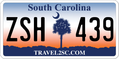 SC license plate ZSH439