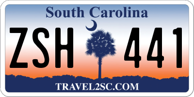 SC license plate ZSH441