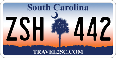 SC license plate ZSH442