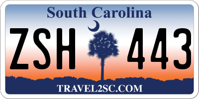 SC license plate ZSH443