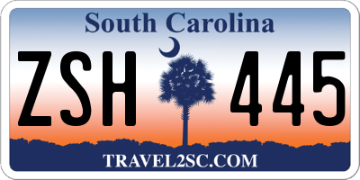 SC license plate ZSH445