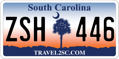 SC license plate ZSH446