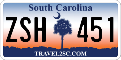 SC license plate ZSH451