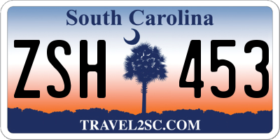 SC license plate ZSH453