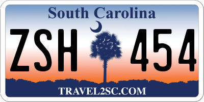 SC license plate ZSH454