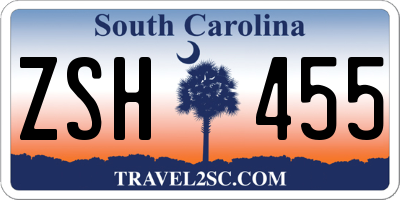 SC license plate ZSH455