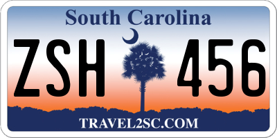 SC license plate ZSH456