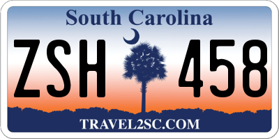 SC license plate ZSH458