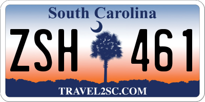 SC license plate ZSH461
