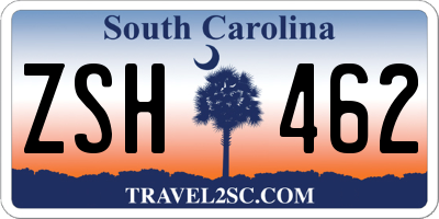 SC license plate ZSH462