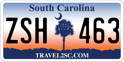 SC license plate ZSH463