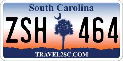 SC license plate ZSH464