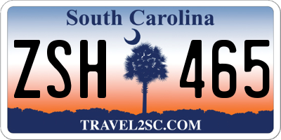 SC license plate ZSH465