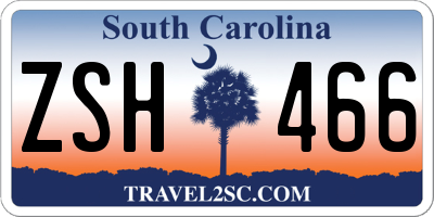 SC license plate ZSH466