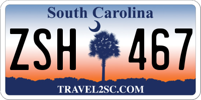 SC license plate ZSH467