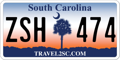 SC license plate ZSH474