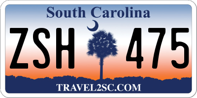 SC license plate ZSH475