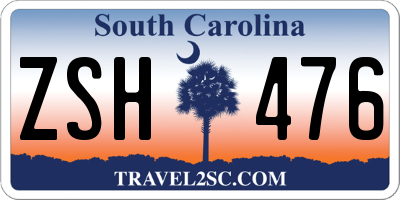 SC license plate ZSH476