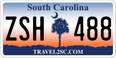 SC license plate ZSH488