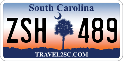 SC license plate ZSH489
