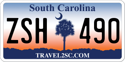 SC license plate ZSH490