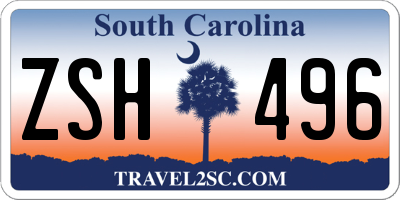 SC license plate ZSH496