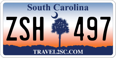 SC license plate ZSH497
