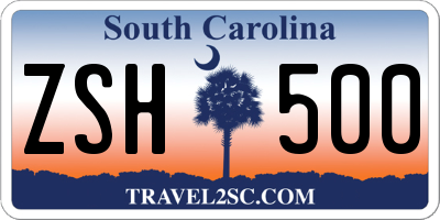 SC license plate ZSH500