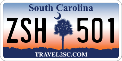 SC license plate ZSH501