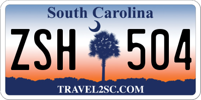 SC license plate ZSH504