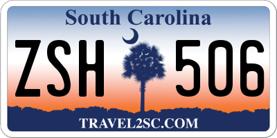 SC license plate ZSH506