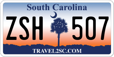 SC license plate ZSH507