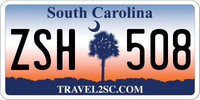 SC license plate ZSH508