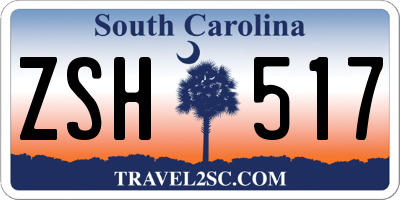 SC license plate ZSH517