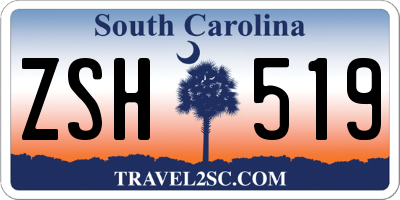 SC license plate ZSH519