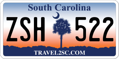 SC license plate ZSH522